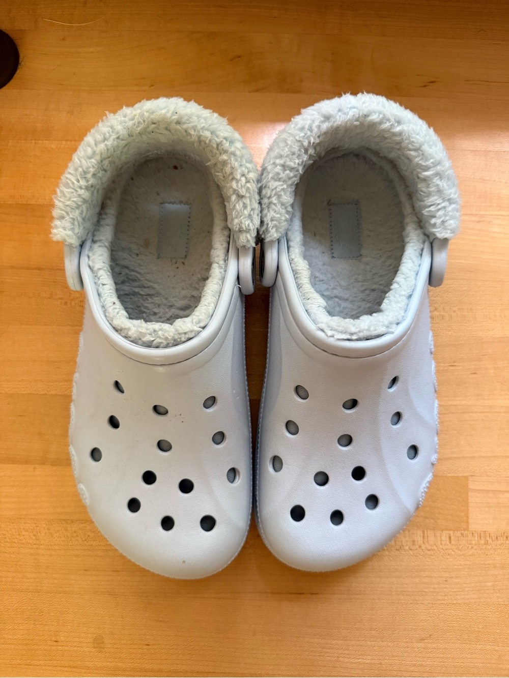 Women’s Fleece-Lined Slip-On Crocs in Light blue
